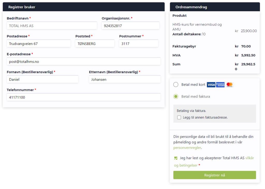 Registrer bruker (gruppeleder)